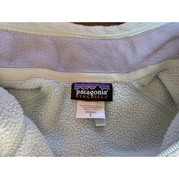 Patagonia Synchilla Vest Women's Small Mint Green Sleeveless Full Zip Pockets - Picture 4 of 4